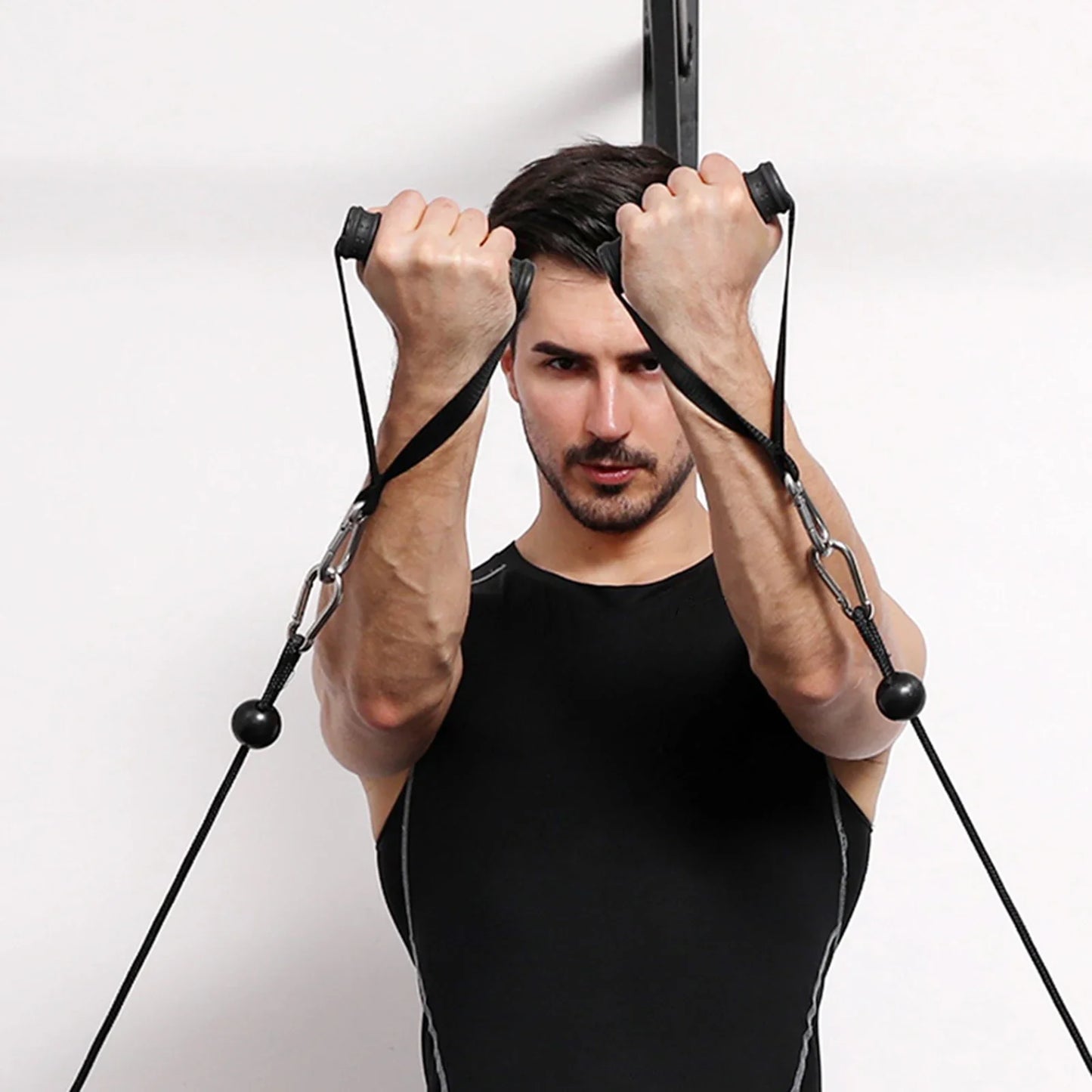 Straight Rod with Bearing Ring High Lower Rod Fitness Equipment Accessories Weight Training Rod Handle Grip Puller Elastic Band
