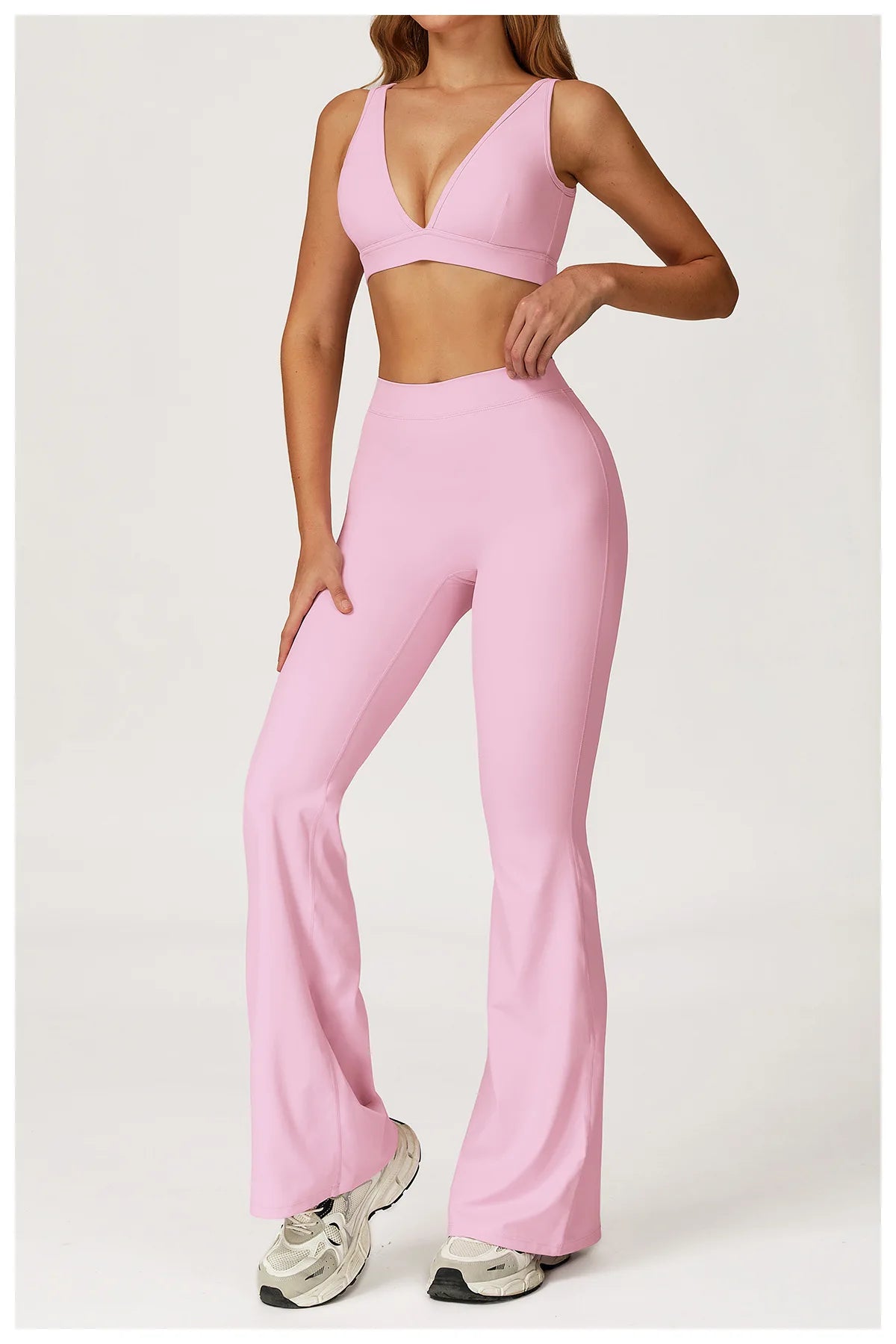 Yoga Set 2 Pieces Gym Clothes Yoga Outfits For Women Tracksuits Workout Long Sleeved Fitness Set Sport Bra Crop Top Gym Leggings