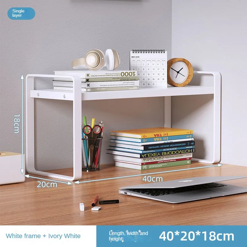 Shelf Desktop Storage  Bookshelf Student Desk Shelves Racks Office Computer Desk Tiered Cabinet Home Storage Holders Organizer