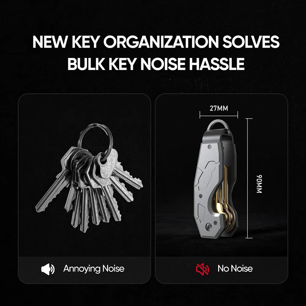 Compact Key Organizer Keychain – Holds 1-6 Keys, Minimalist Key Holder for Men and Women