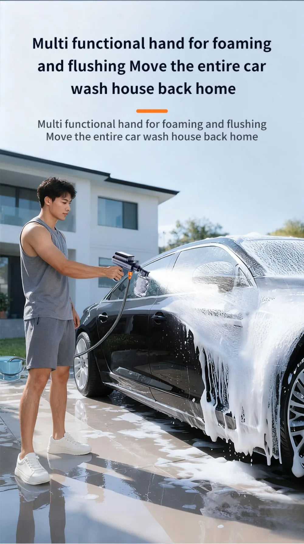 Car Washing Machine Water Gun High Pressure Household Folding Mini Wireless Electric New Supercharging Artifact Rechargeab