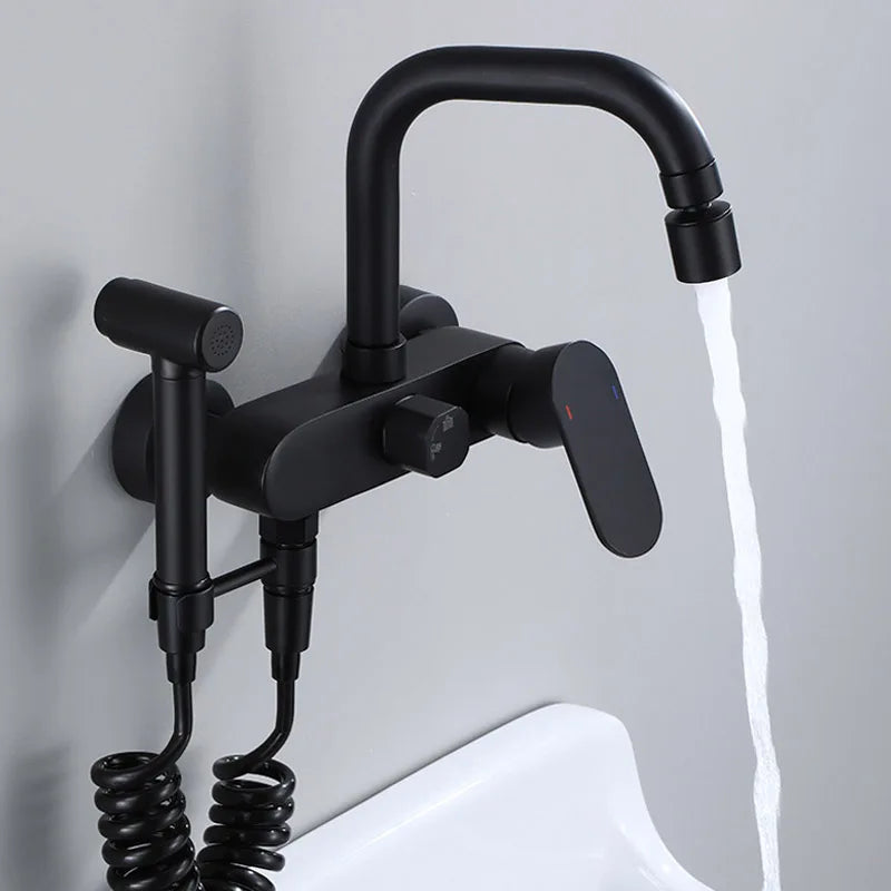 Black Brass Chrome Taps For Kitchen Sink Kitchen Tap Dual Hole Wall Kitchen Mixer Kitchen Faucet torneira cozinha YT6033