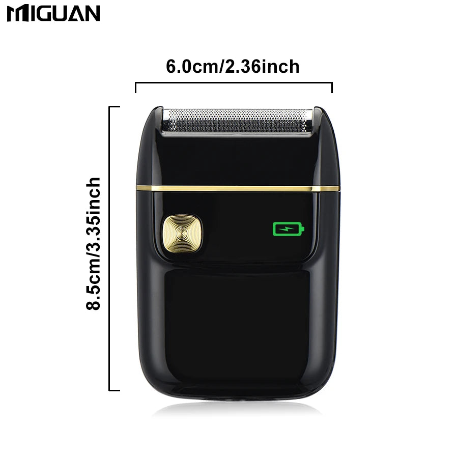 USB Rechargeable Electric Shaver - Reciprocating, Portable, Replaceable Foil, Black-Travel & Home Use，Men's Gift