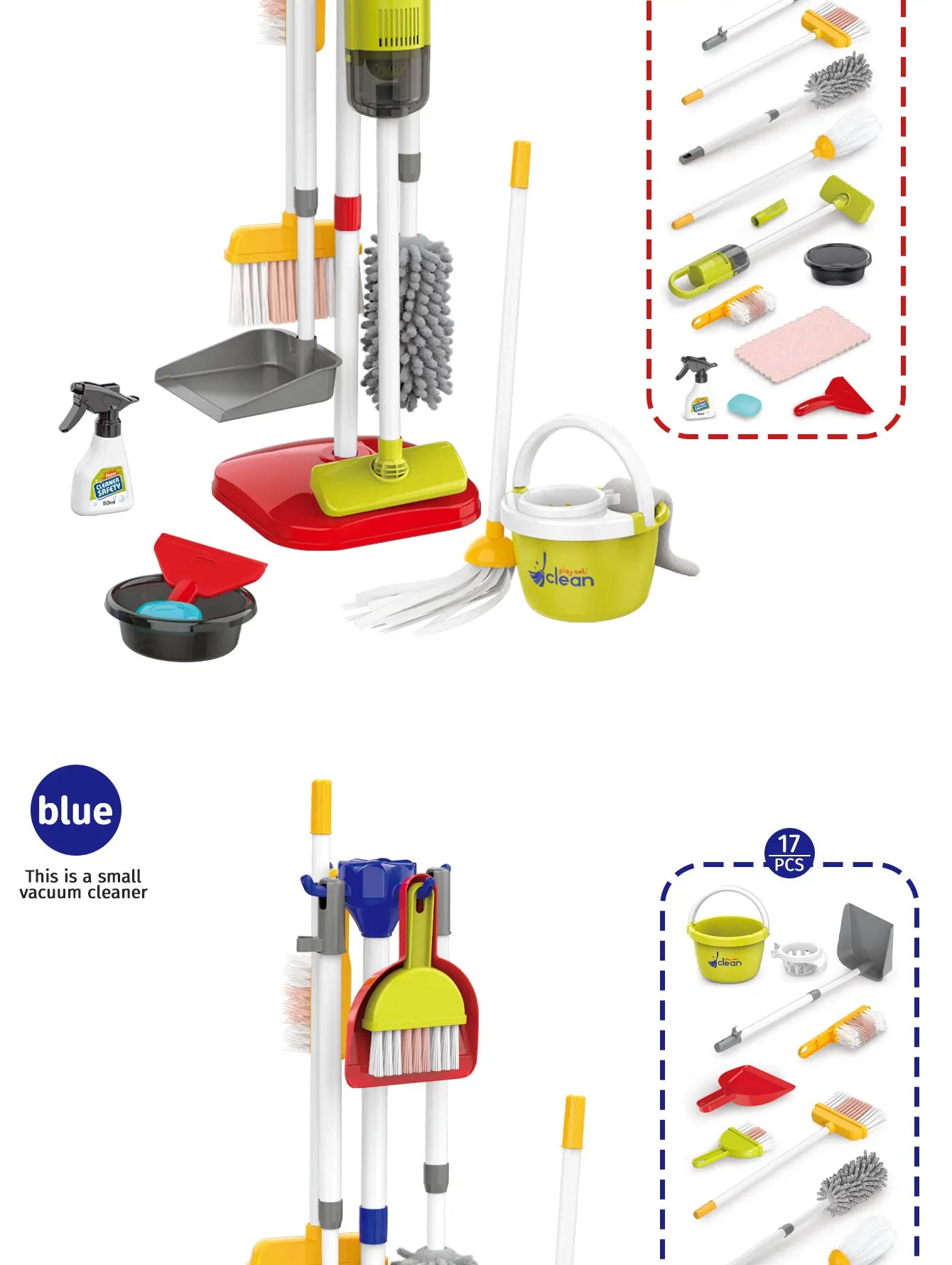 Children's simulation cleaning toys Cleaning vacuum cleaner dustpan tool set