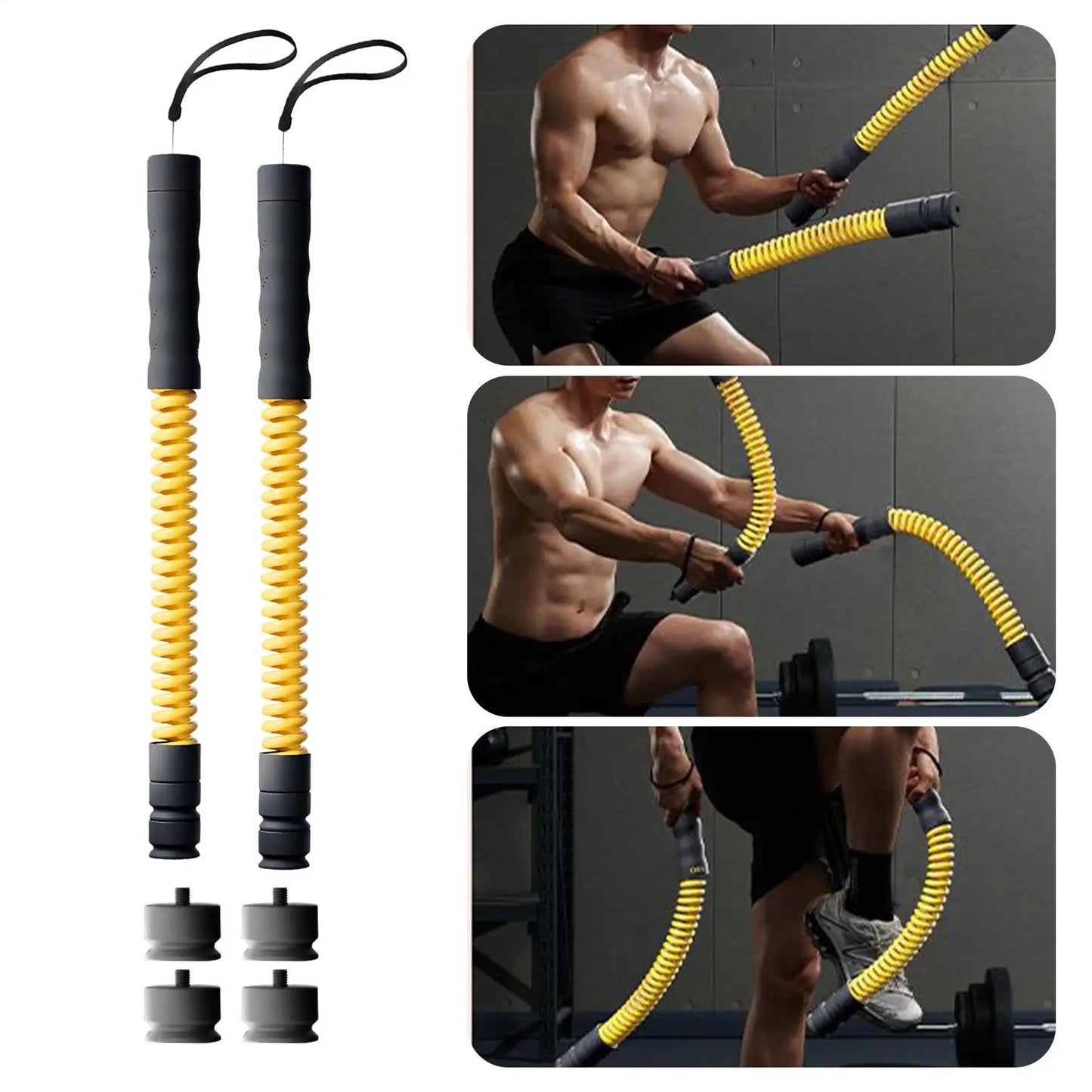 Weighted Exercise Ropes Weighted Workout Trainer Equipment 2-Pieces Adjustable Training Ropes For Athletes Boxers Bodybuilders