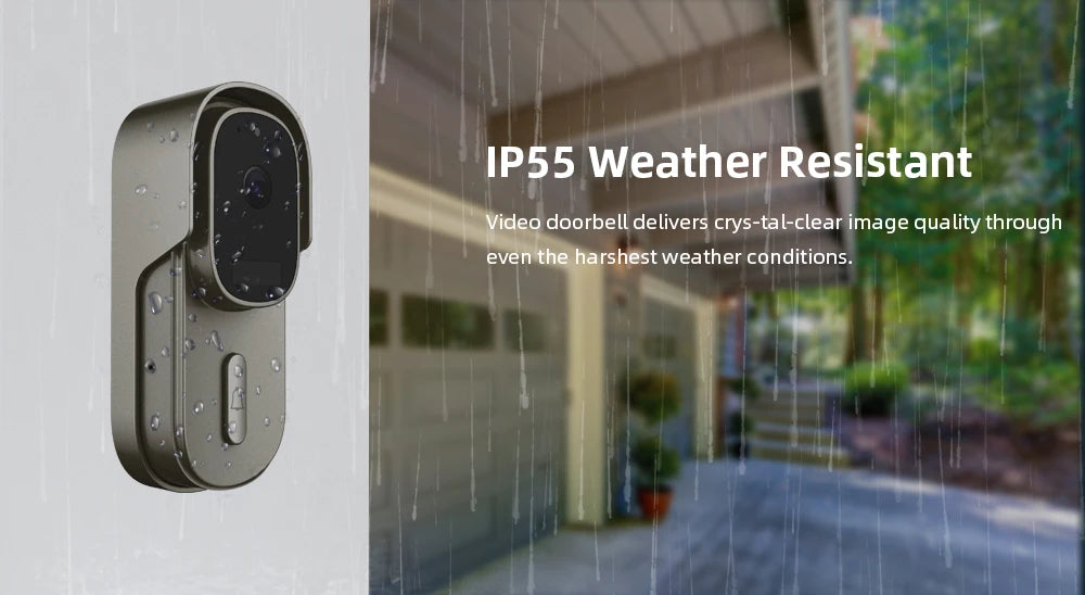Tuya Video Doorbell WiFi Wireless Door Bell DC AC Battery Powered 1080P 2MP Waterproof