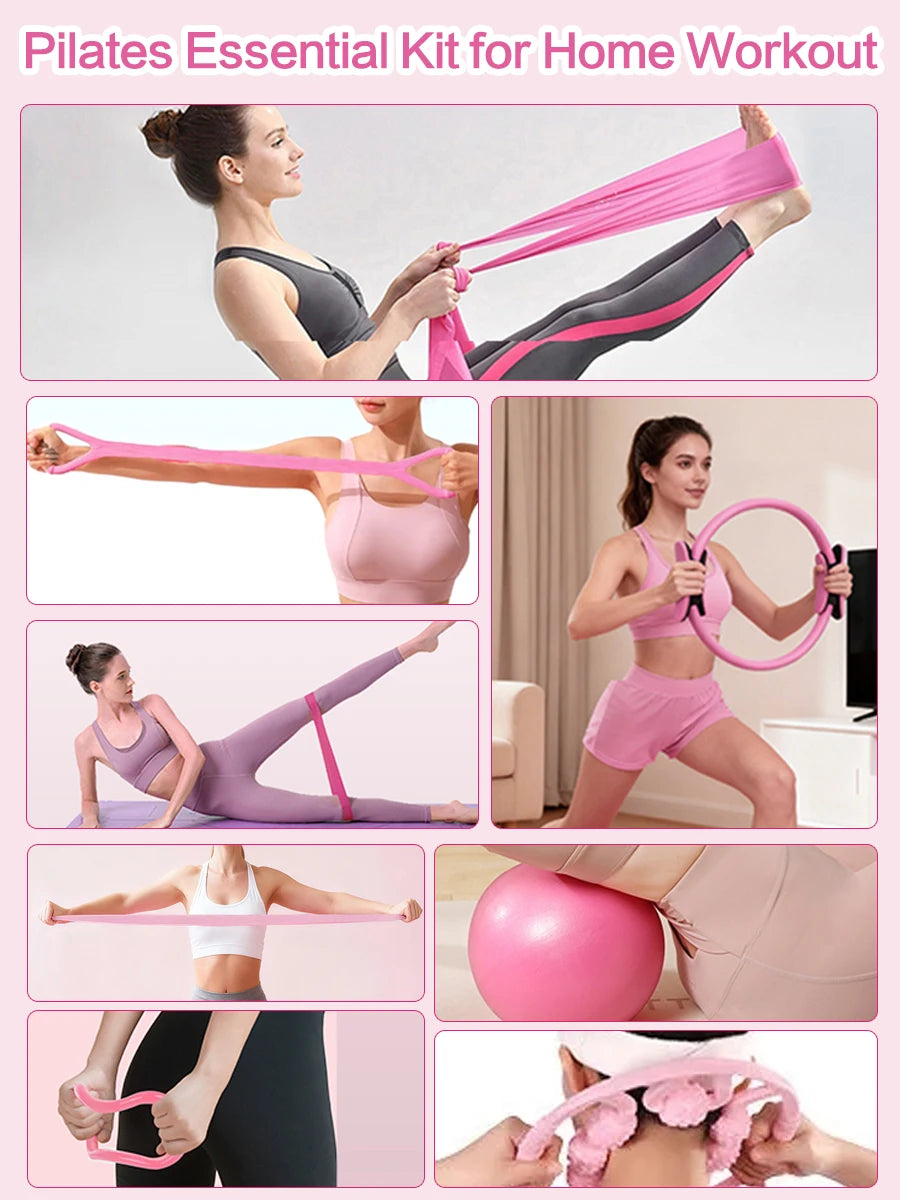 Pilates Yoga Set 13 Piece Home Pilates Kit for Women Pilates Equipment Toning Fitness Essentials Starter Set Accessories