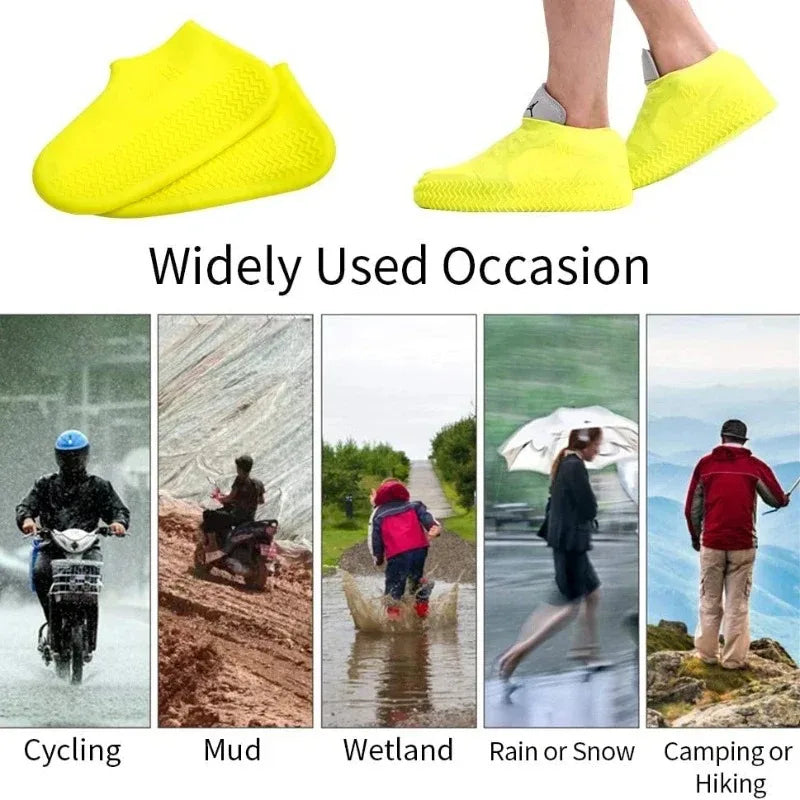 Reusable Waterproof Rain Shoes Covers Silicone Outdoor Rain Boot Overshoes Walking Shoes Accessories Reusable Shoe Cover