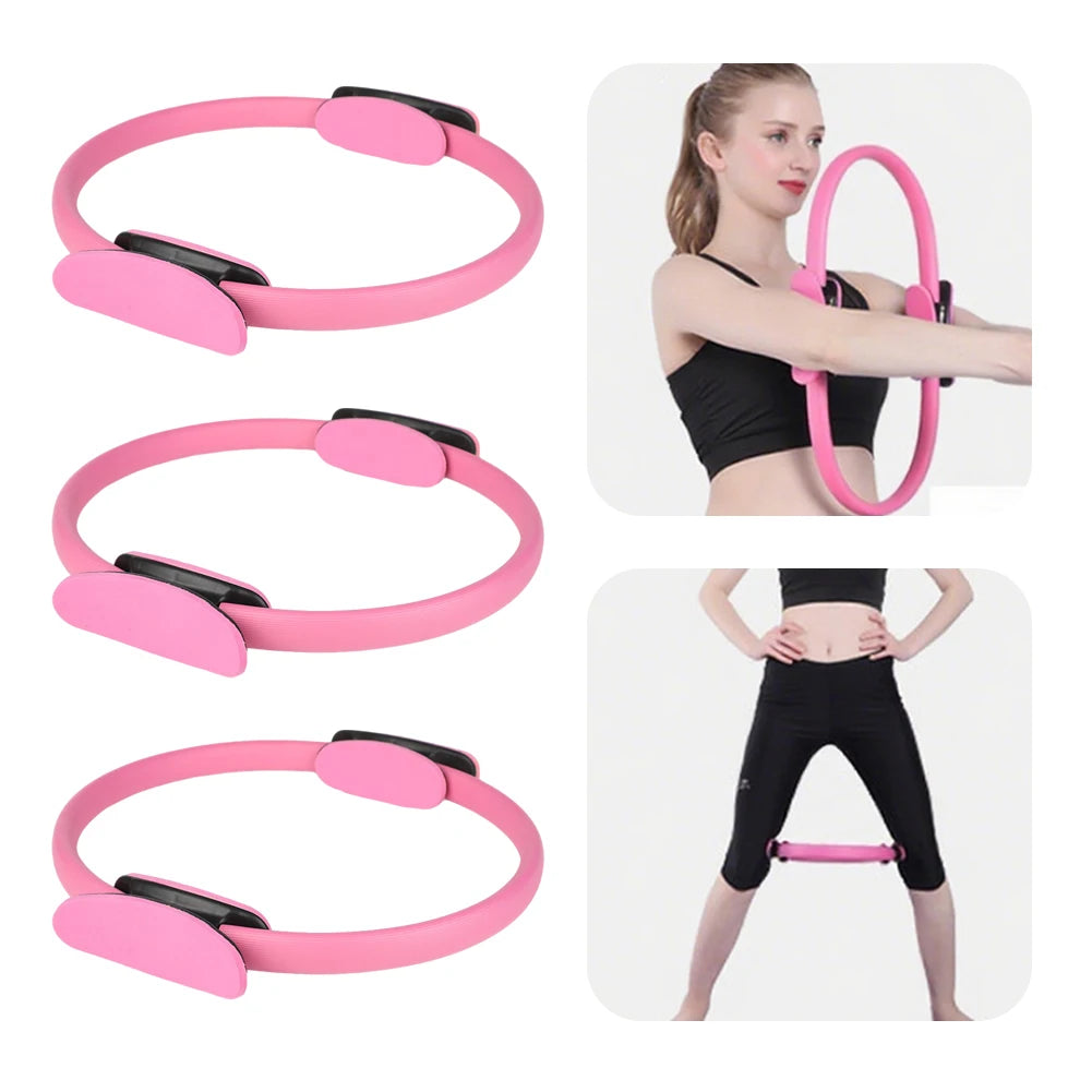 Pilates Ring Fitness Circle with Non Slip Handles Flexible Resistance Exercise Equipment Portable for Thighs Abs and Legs
