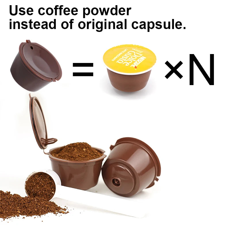 Reusable Coffee Capsule  Pods Filter Cup for Nescafe Dolce Gusto Refillable Cap For Coffee Powder Bean Cup