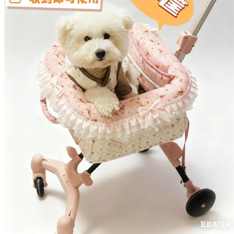Pet cart, light cart, compact, foldable, small to go out