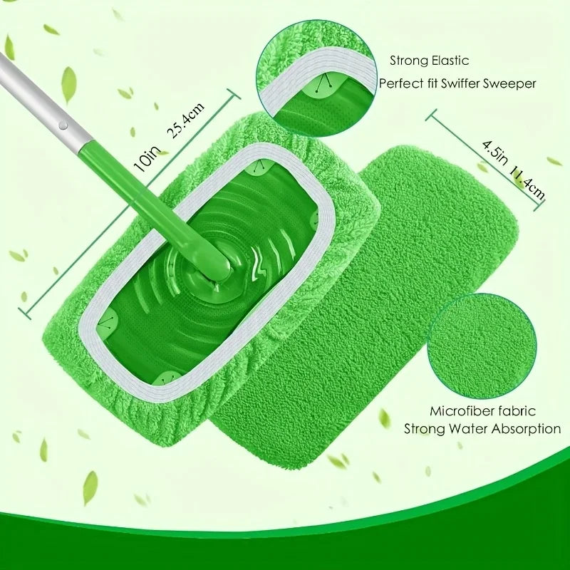 A Set of  High-quality Reusable Mop Replacement Pads: Washable, Durable, Wet and Dry Dual-use, Highly Absorbent,