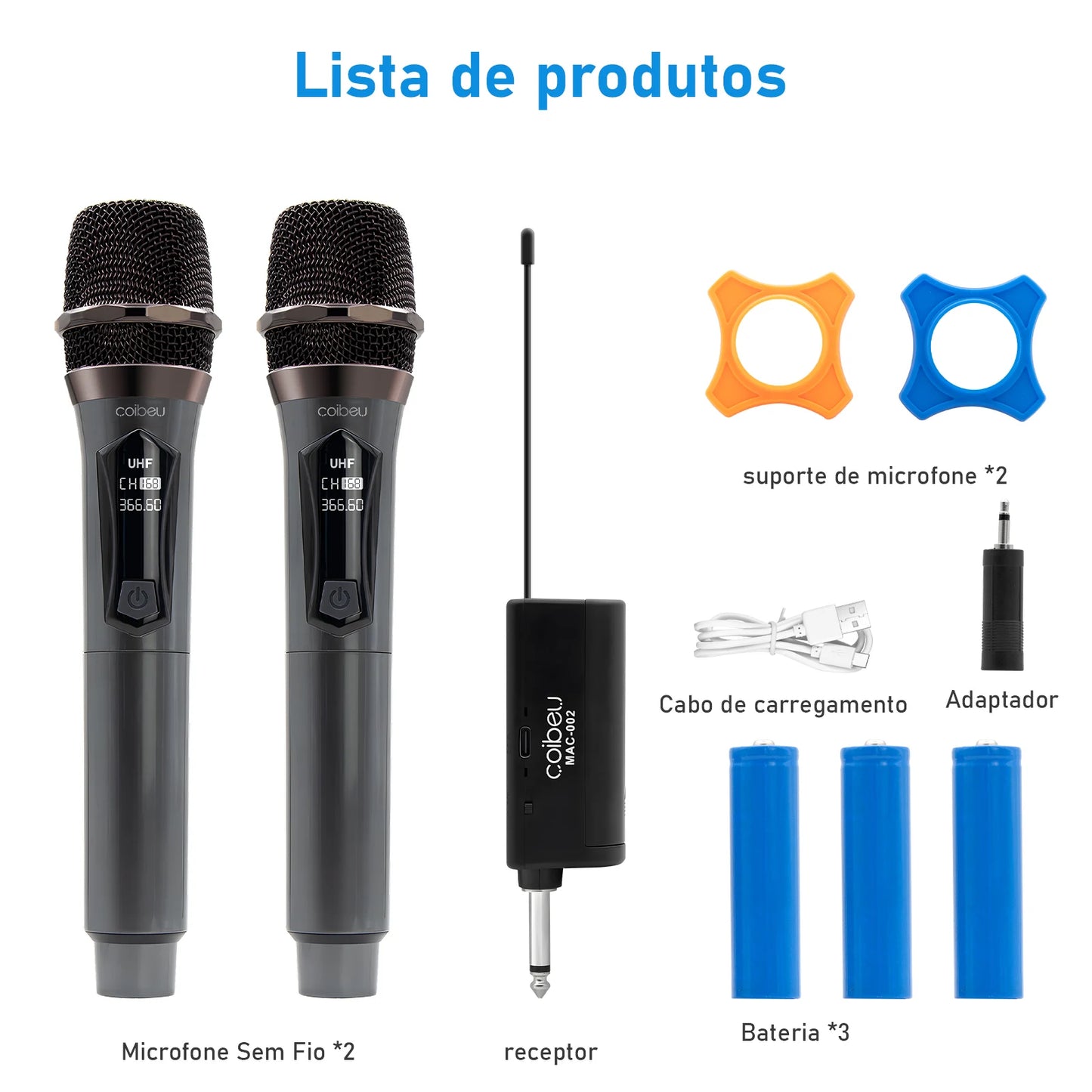 * 2 Microphone, Professional Wireless Microphone, karaoke, Professional Wireless Microphone, Free Shipping, Dual UHF Wireless, Dinamico