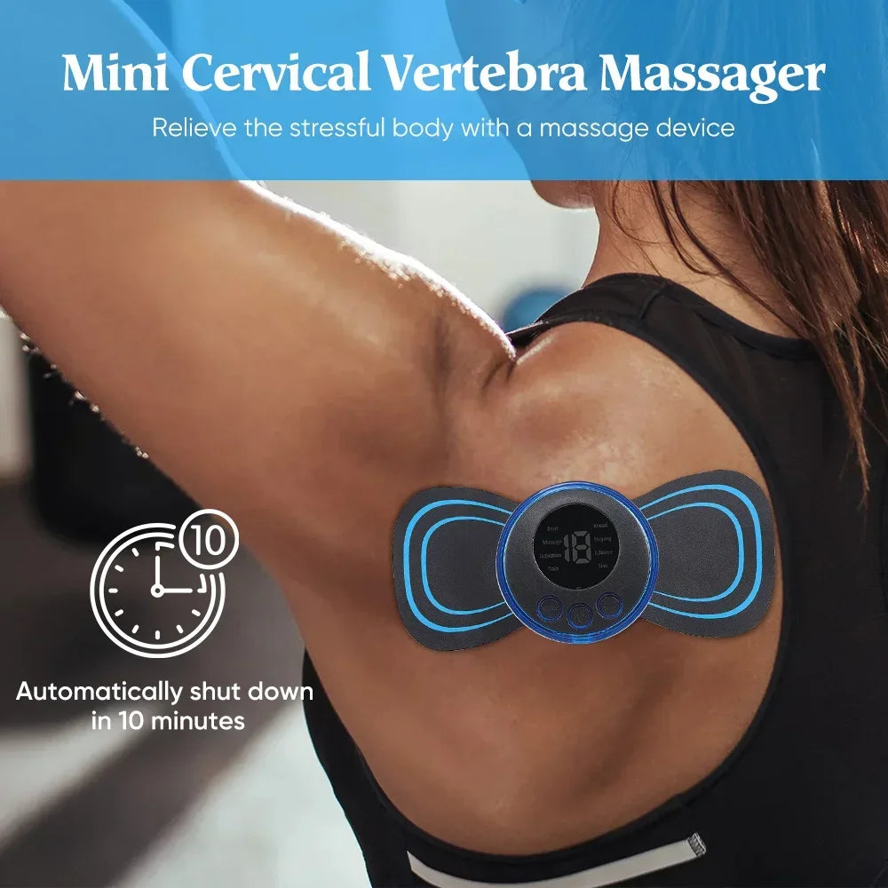 EMS Electric Neck Massager Muscle Massage Stimulator Low Frequency Instrument Back Cervical Calf Patches Joints Relief Body