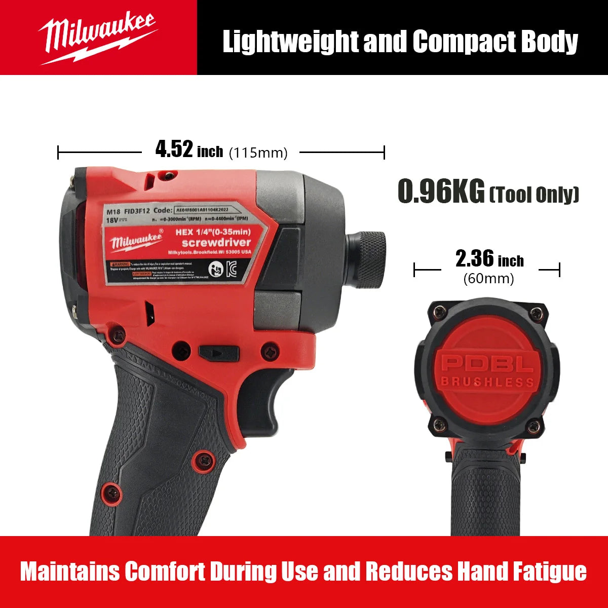 Milwaukee M18 Electric Screwdriver Powerful Cordless Screwdriver for Home Improvement And DIY Projects