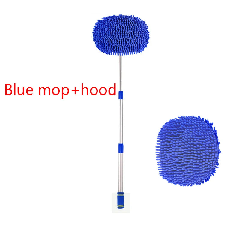 Car Washing Mop Cleaning Brush Telescopic Long Handle Cleaning Mop Chenille Broom Care Detailing Mop Brush Car Cleaning Tools
