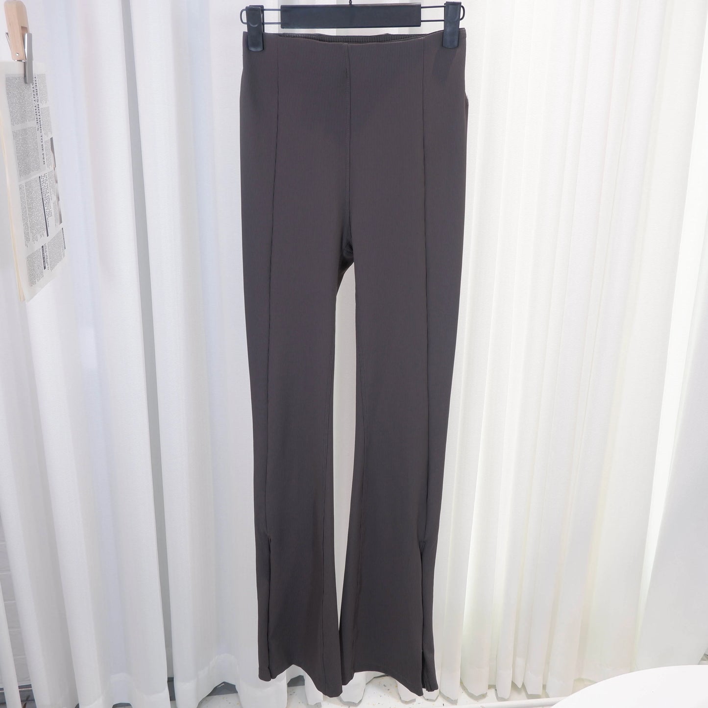 Yoga Pants for Women, High-Waisted, Ribbed, Flared, Comfortable