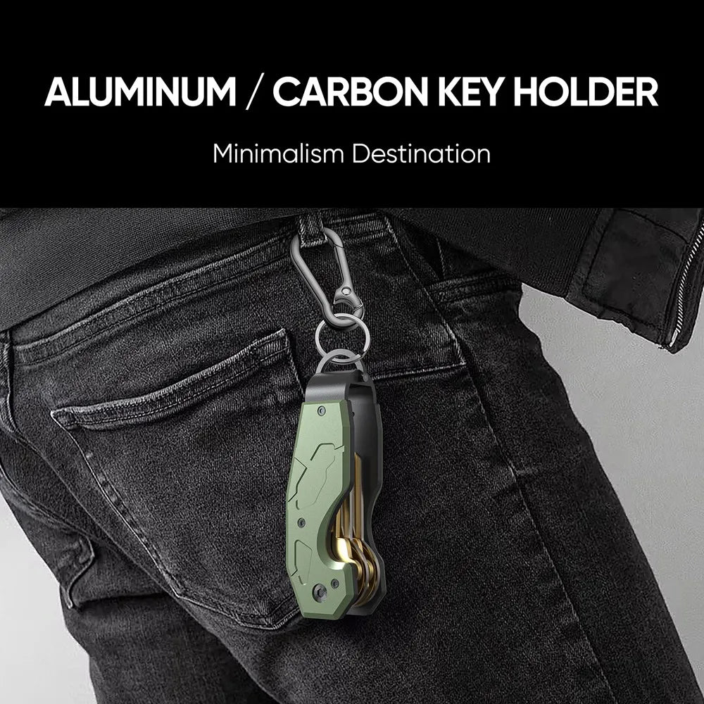 Compact Key Organizer Keychain – Holds 1-6 Keys, Minimalist Key Holder for Men and Women