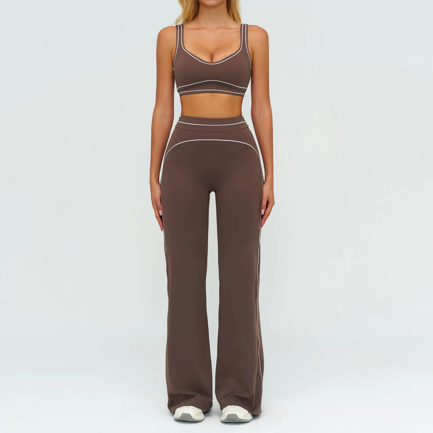 Yoga Set 2 Pieces Women Tracksuit Workout Outfits Fitness Sportswear Gym Clothes High Waist Leggings Sports Bra