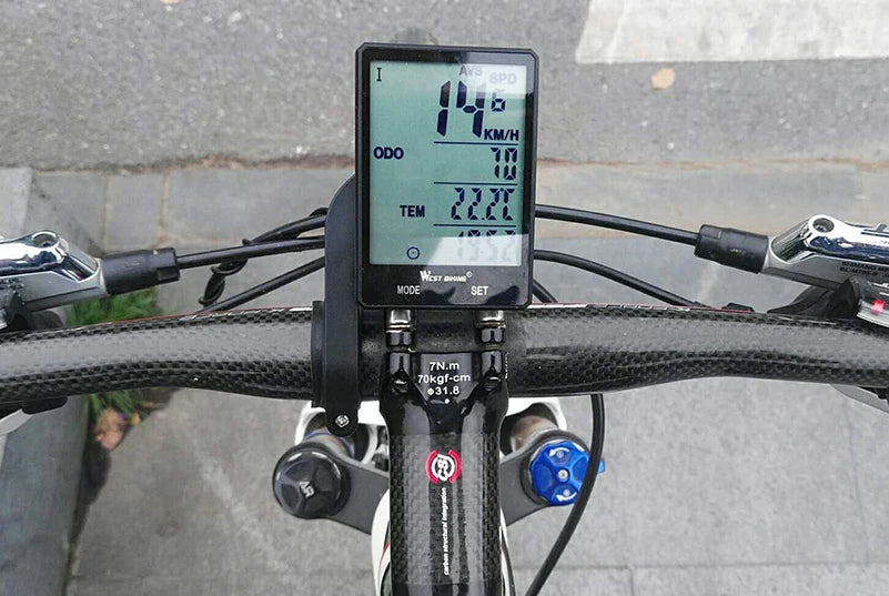 WEST BIKING Bike Compuer Stopwatch IPX6 Waterproof 2.8In Cycling Speedometer Wireless Multifuction 2 Backlight Modes Odometer