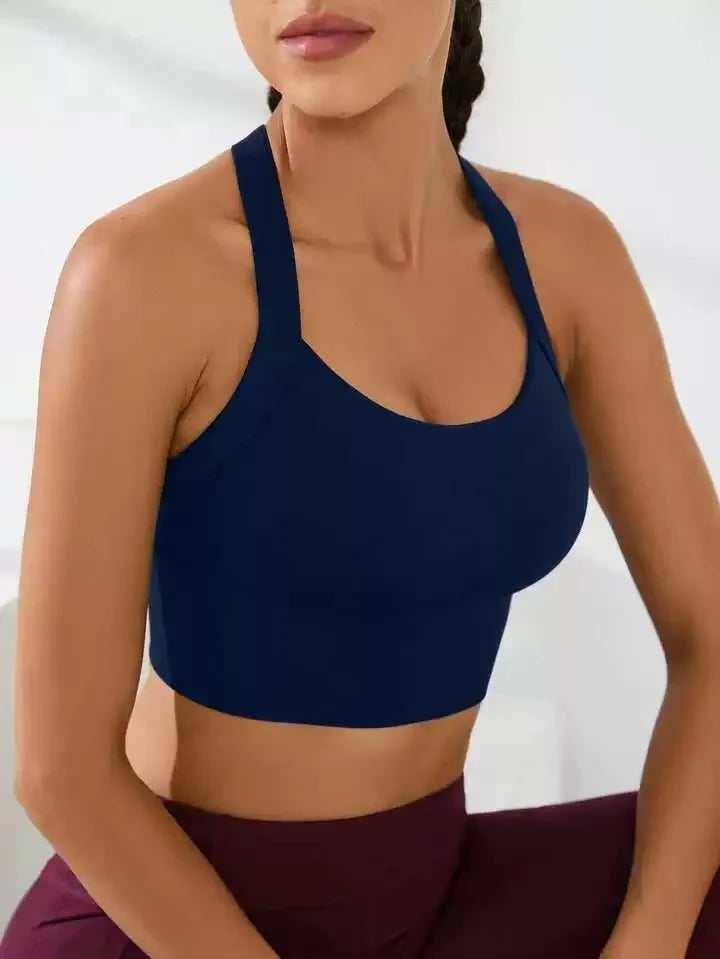 Sports and beautiful back bra set, cross-back sports bra, no chest pad, adjustable size, and can be worn inside normally.