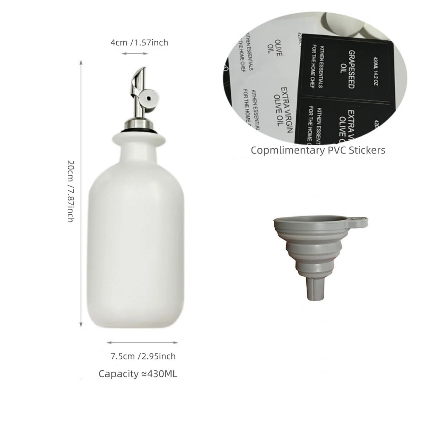 Household ceramic soy sauce bottle leakproof automatic open oil bottle leakproof household kitchen seasoning utensils