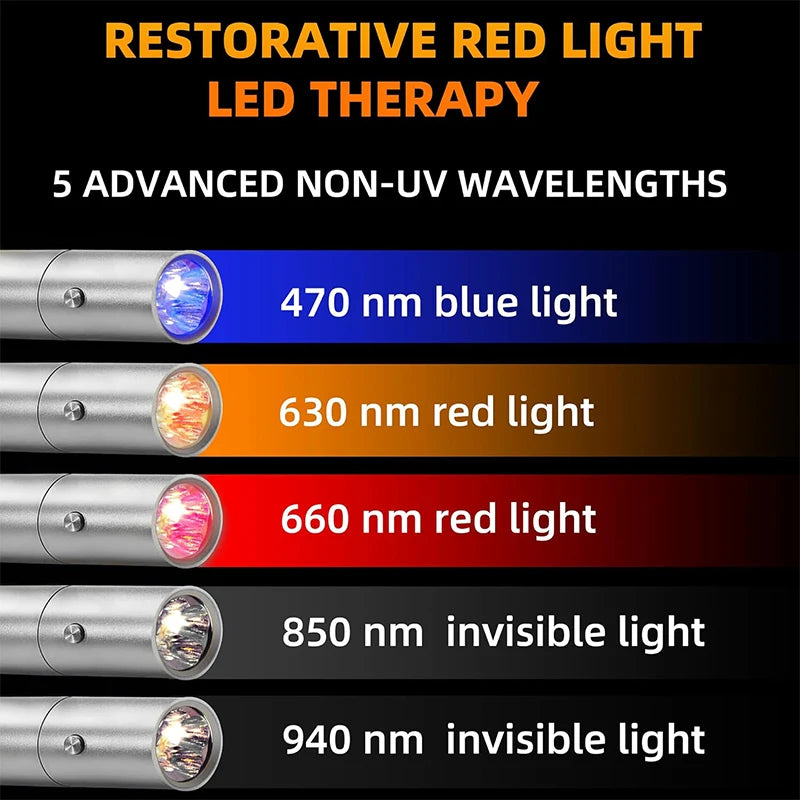 Red Light Therapy Device Pen for Body Therapy Skin Care Health 630nm, 660 nm, 710 nm, 850nm, 900nm Near Infrared Lamp