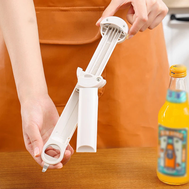 Jar Opener Bottle Opener Multifuction Retractable Magnetic Can Opener Kitchen Gadgets for Weak Hands and Seniors with Arthritis