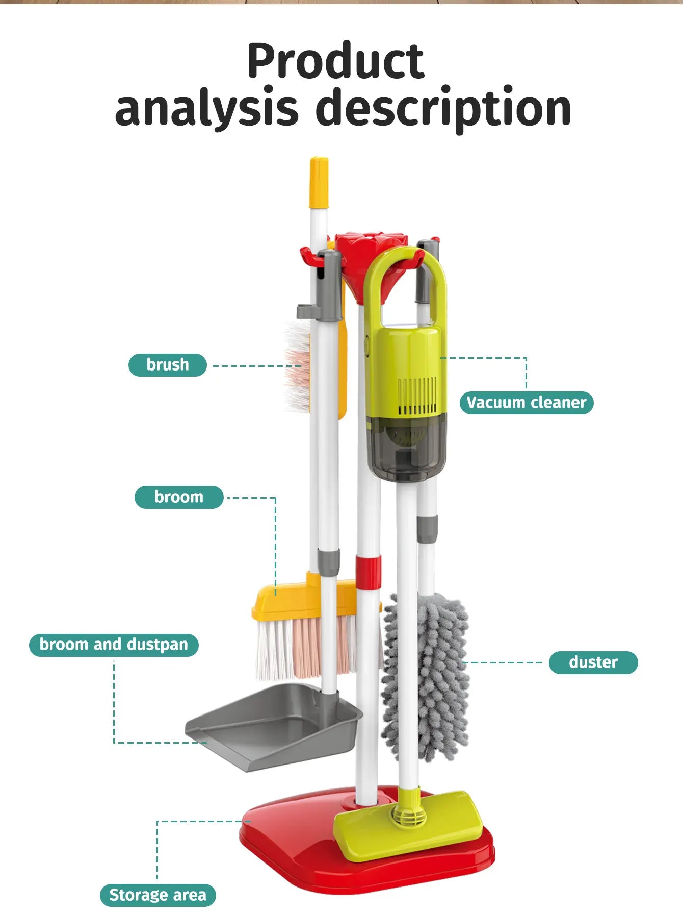 Children's simulation cleaning toys Cleaning vacuum cleaner dustpan tool set