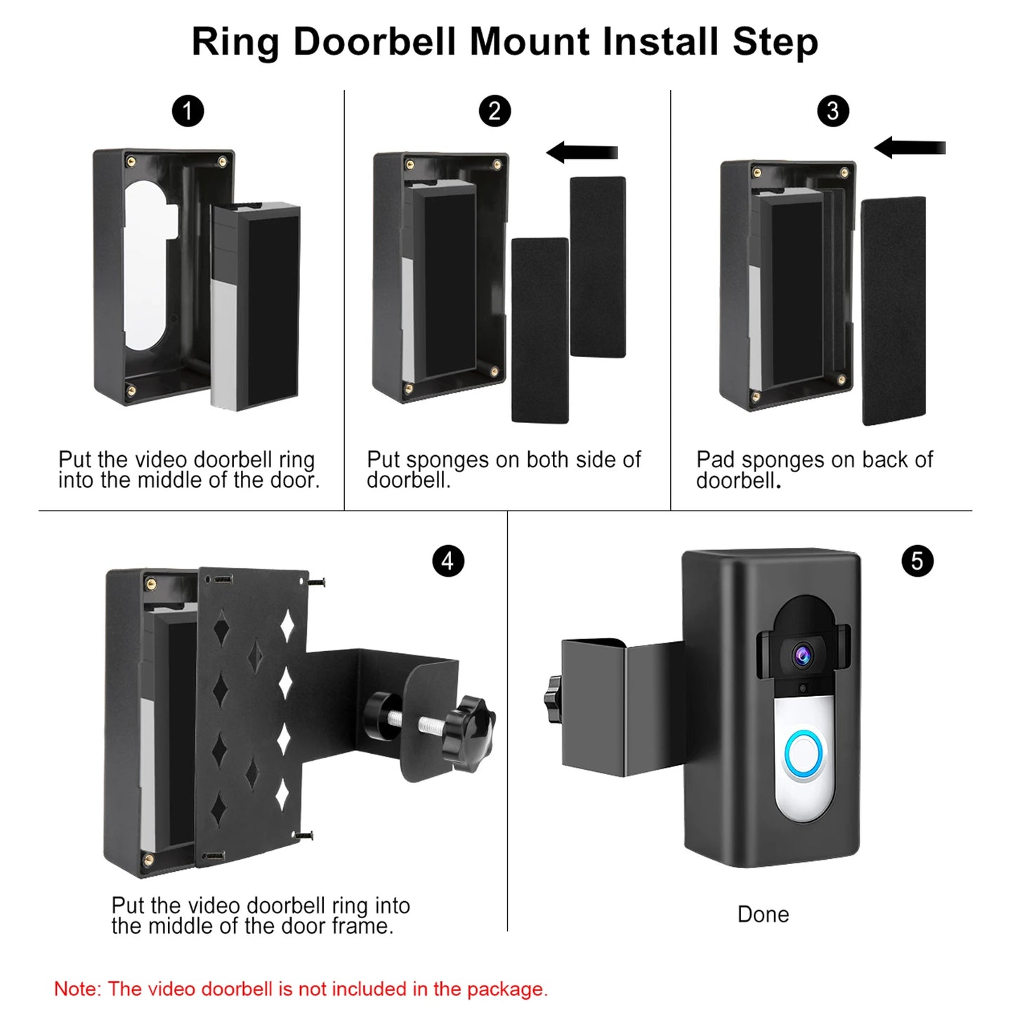 The anti-theft doorbell installation base video doorbell is easy to install without drills and is suitable for dormitories