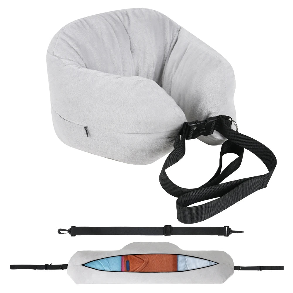 U-Shaped Travel Pillow, Refillable with Clothes And Daily Essentials, Essentials Car And Plane Trips,Travel Essentials