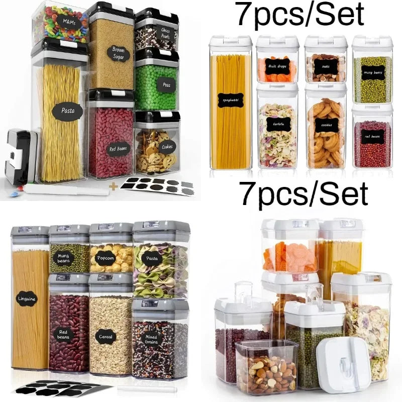 Food Storage Jar with Lid Kitchen Container Kitchen Organizer Stackable Dustproof Moisture Resistant Kitchen Accessorie