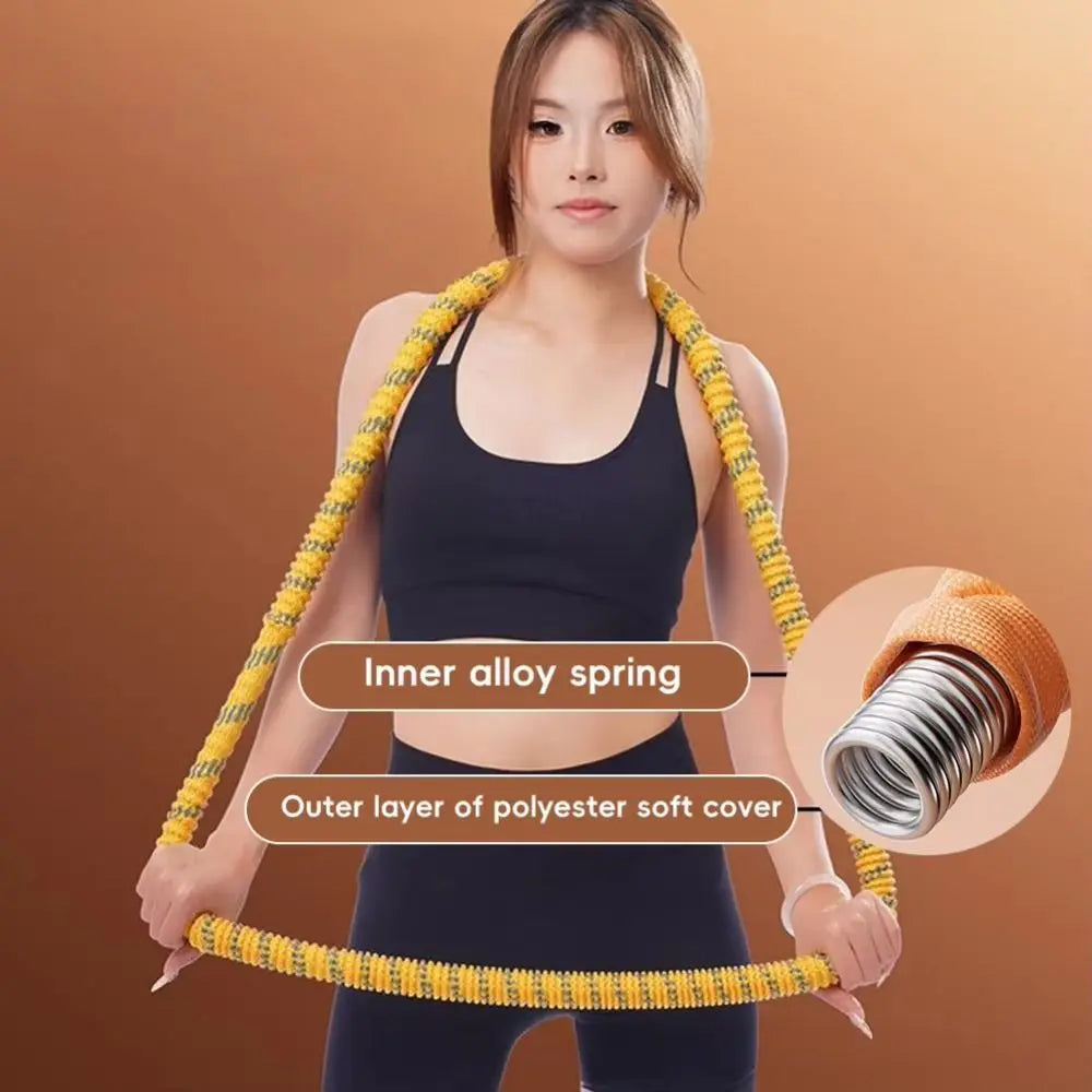 Portable Fat Burning Sports Hoop Foldable Soft Spring Spring Tube Yoga Circle Adjustable Durable Fitness Circle Aerobic Exercise