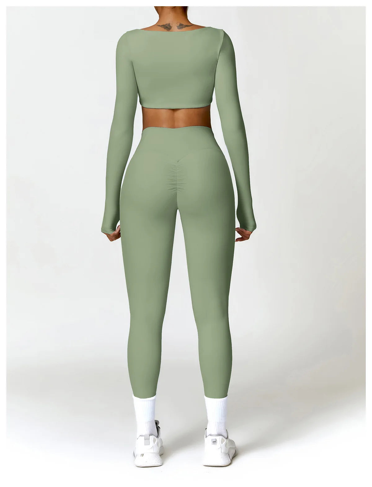 New Long sleeve Shirt Sports Set Women Fitness Tights Yoga Set Crop Top Running High Waist Gym Set Womens Outfits Yoga Clothing