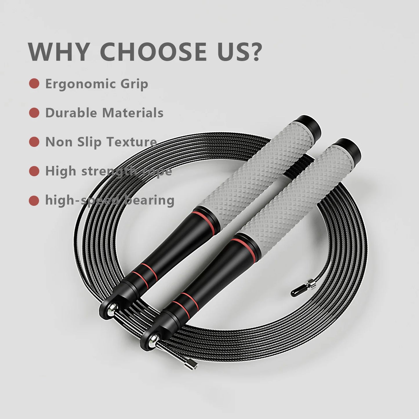 Speed Jump Rope, Heavy-Duty Adjustable Rope, Lightweight Design, Smooth Ball Bearing Rotation, Suitable for CrossFit Training