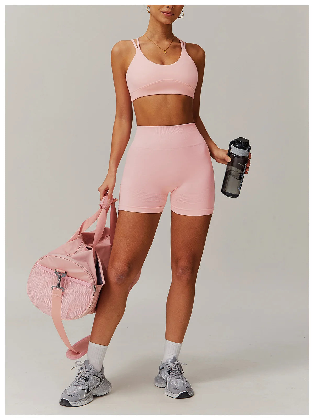 Naked Feeling Yoga Set Women Gym Workout Clothes Padded Sports Bra Outdoor Fitness