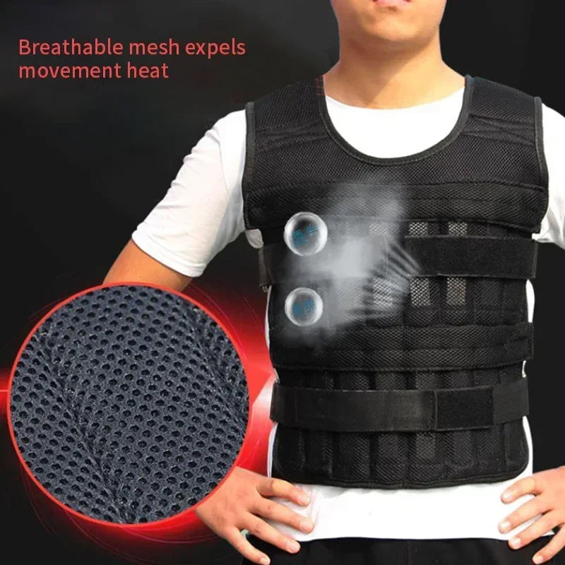 New Training Jacket Gym Fitness Equipment 15/35KG Adjustable Loading Weight Vest Boxing Running Workout Waistcoat Sand Clothing