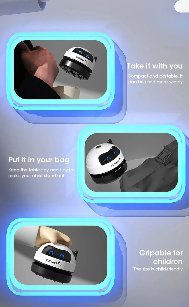 Desk Table Dust Vacuum Handheld Mini Vacuum Cleaner USB Table Sweeper Home Office Desktop Pencil Crumbs Cleaner