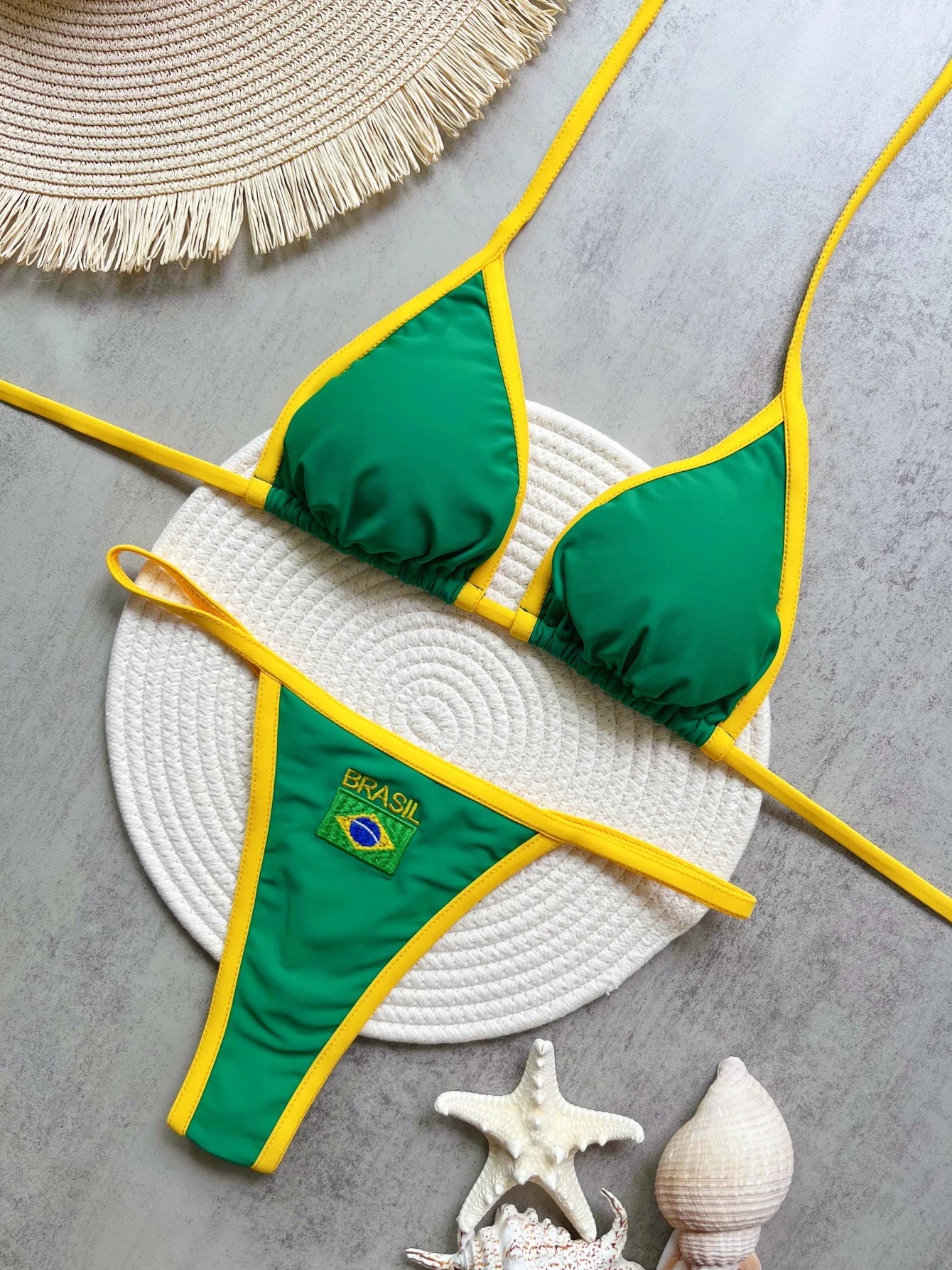 G-string Thong Brazilian Bikini 2026 Women Swimwear Female Swimsuit Two-piece Bikini set Bather Brazil Flag Bathing Suit