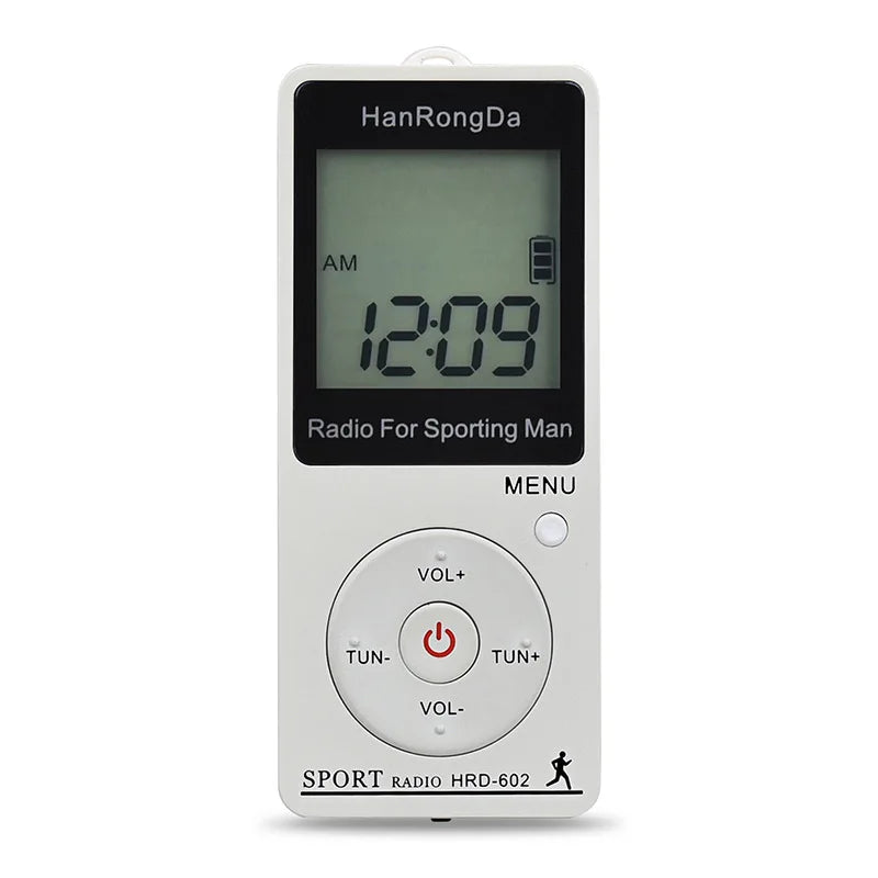 Portable  AM FM Mini Radio LED Display with Pedometer Headphones Digital Tuning Sports Radio for Running Walking Pocket Radio