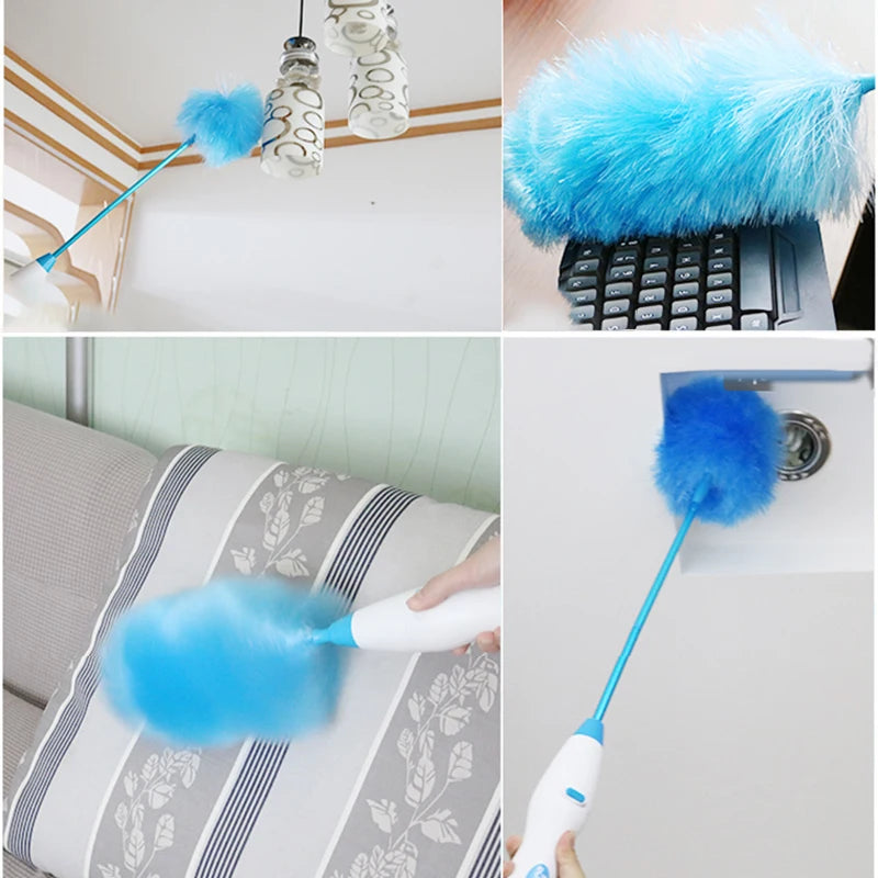 Electric Spin Feather Duste Adjustable Dust Cleaner Household Window Blinds Cleaning Brush Tool Household Helper