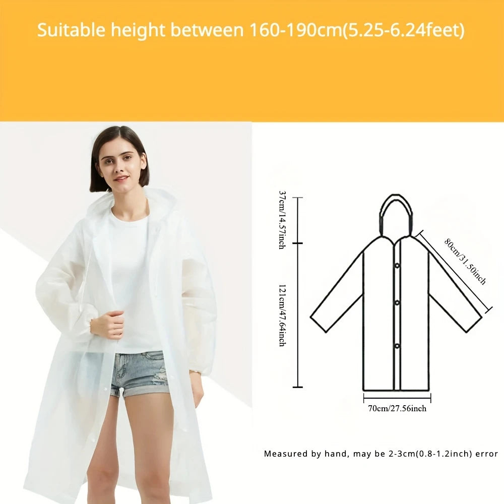 [Reusable] Portable Raincoat -1 Sleeve Waterproof Hooded Raincoat, Suitable for Camping, Travel, and Emergency Situations