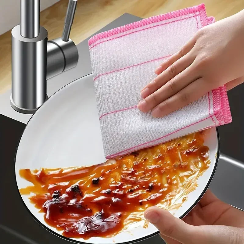Anti-Oil Kitchen Towel Microfiber Kitchen Cleaning Cloth Super Absorbent Cotton Gauze Dish Cleaning Towels Kitchen Accessories