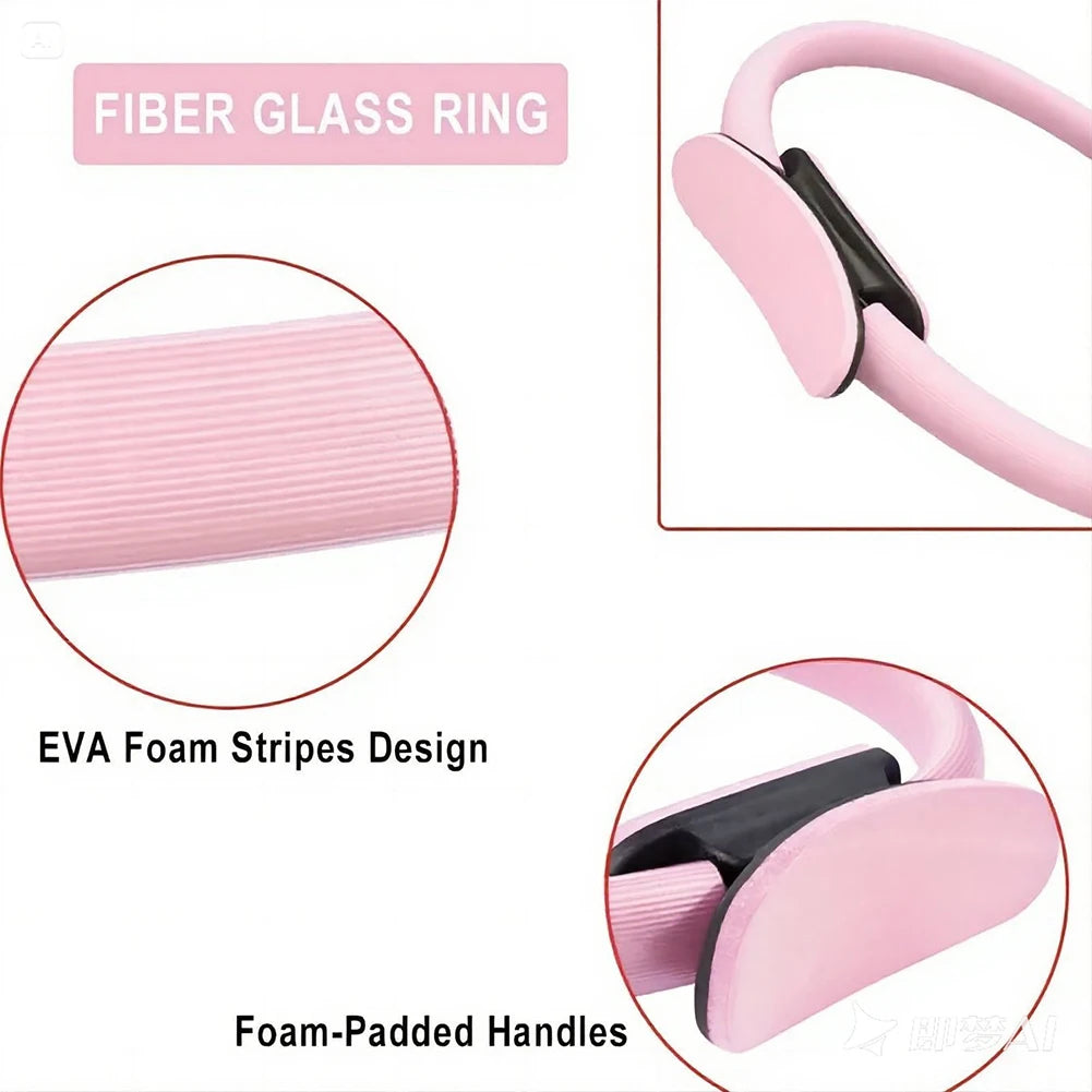 Pilates Ring Fitness Circle with Non Slip Handles Flexible Resistance Exercise Equipment Portable for Thighs Abs and Legs