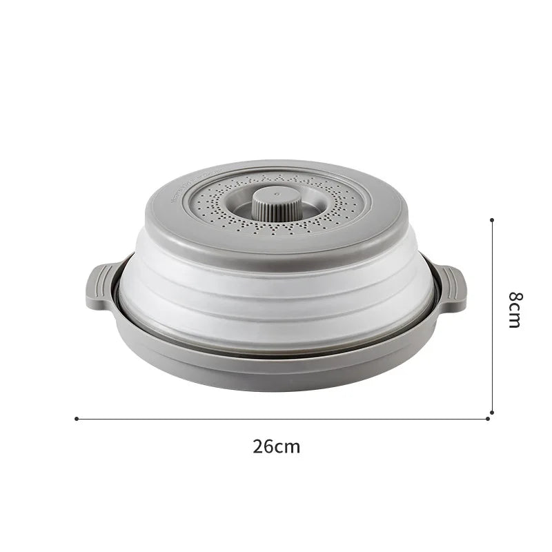 Collapsible Microwave Food Cover and Cushion BPA Free Heat Resistant Microwave Splatter Cover Multifuction Kitchen Gadget