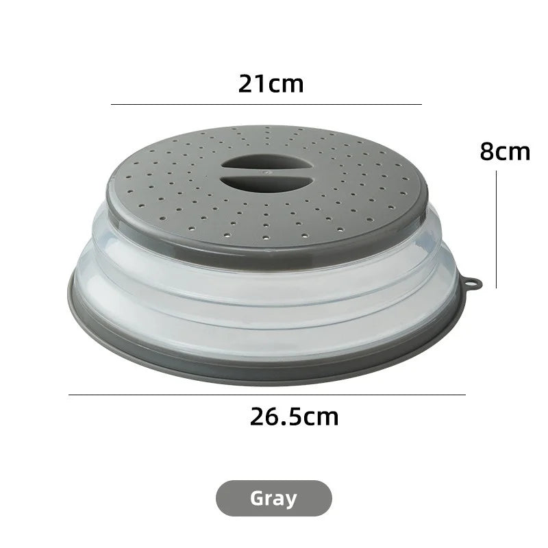 Collapsible Microwave Food Cover and Cushion BPA Free Heat Resistant Microwave Splatter Cover Multifuction Kitchen Gadget
