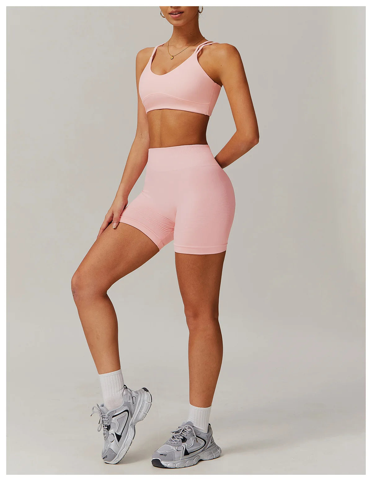 Naked Feeling Yoga Set Women Gym Workout Clothes Padded Sports Bra Outdoor Fitness