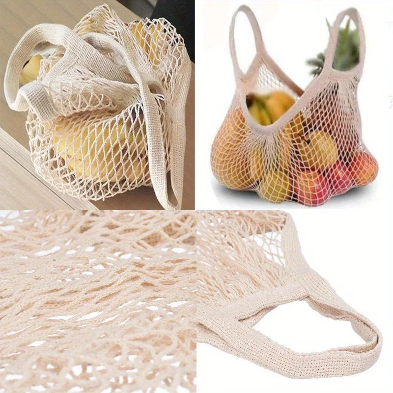Reusable Fruit Vegetable Bag Washable Mesh Grocery Bags String Bags Net Shopping Bags Mesh Bags for Fruit Storage  Shopping bag
