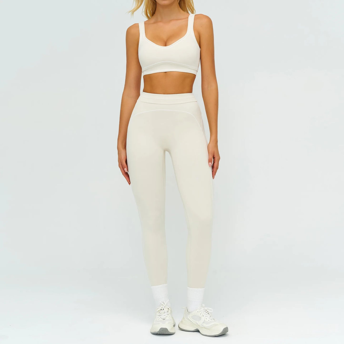 Yoga Set 2 Pieces Women Tracksuit Workout Outfits Fitness Sportswear Gym Clothes High Waist Leggings Sports Bra