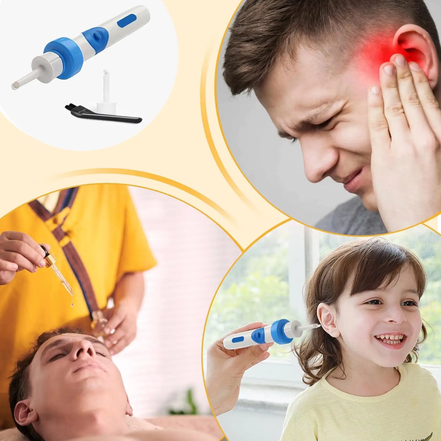 Electric Earpicks Earwax Tool For Children Adults Cleaning Earwax Cordless Safety Vibration Suction Spoon Ear Cleaner Earpicks